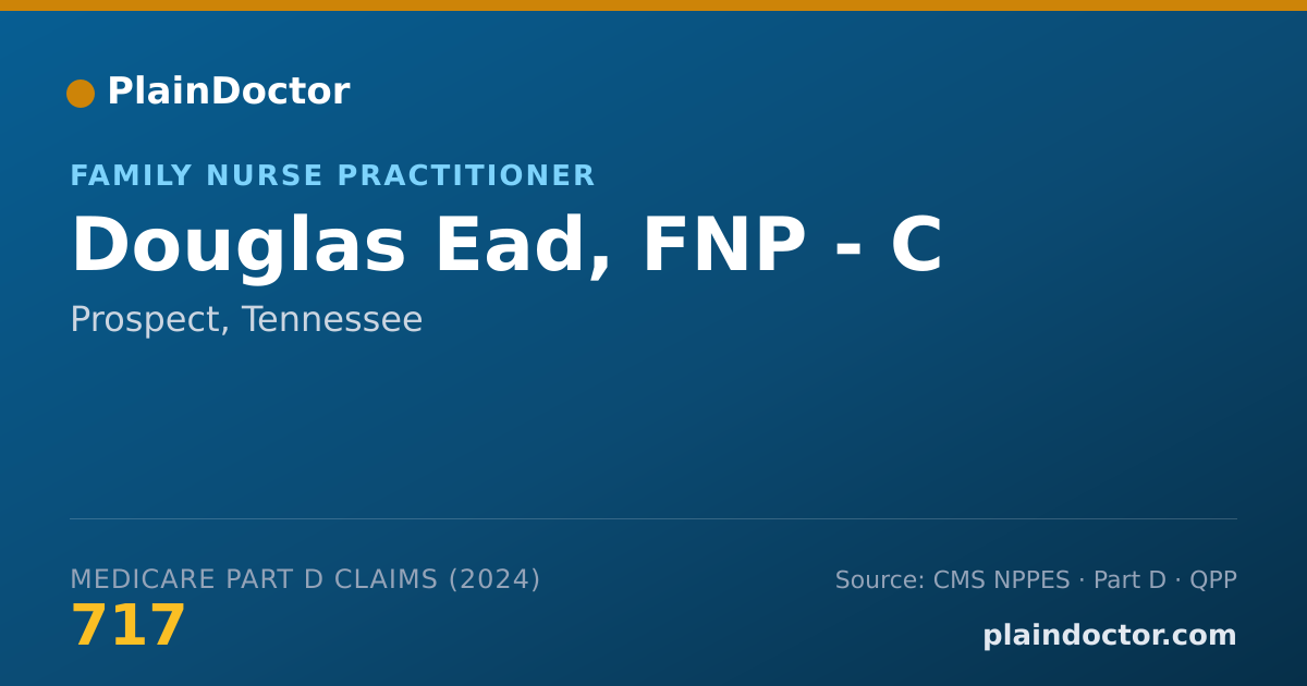Shareable card for Douglas Ead, FNP - C - Family Nurse Practitioner, Prospect, TN