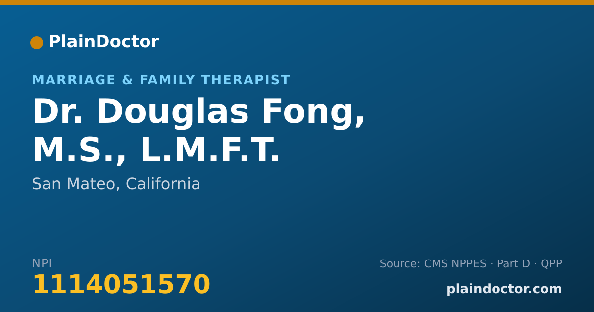Shareable card for Douglas Fong, M.S., L.M.F.T. - Marriage & Family Therapist, San Mateo, CA