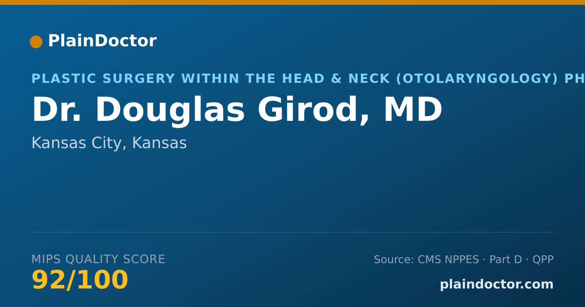 Shareable card for Douglas Girod, MD - Plastic Surgery within the Head & Neck (Otolaryngology) Physician, Kansas City, KS