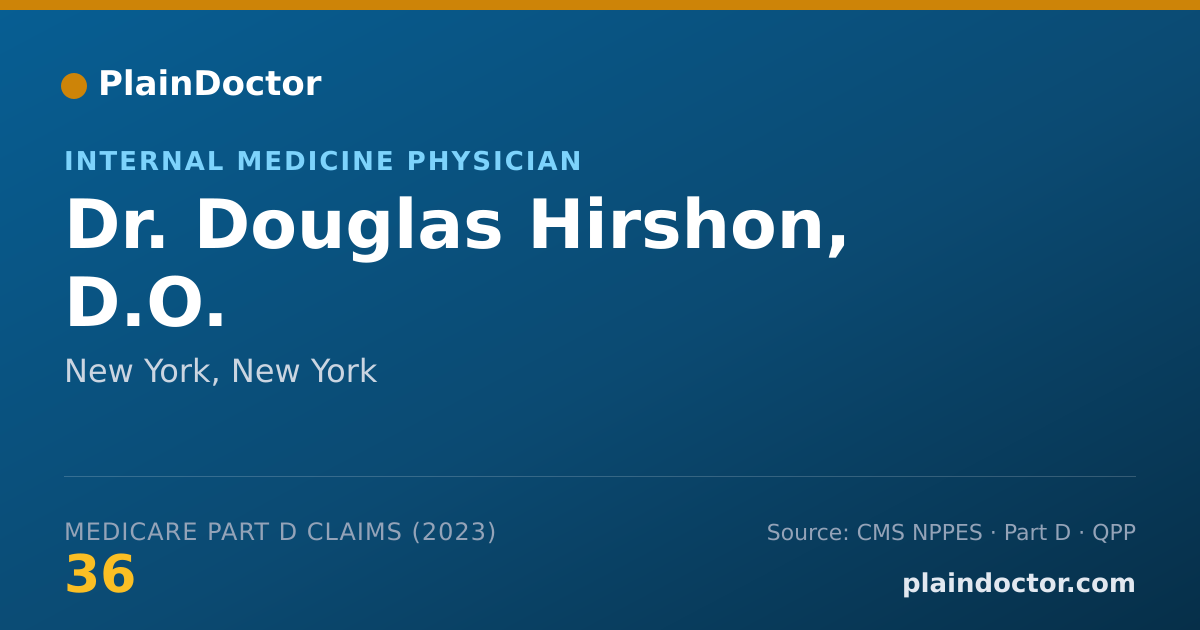 Shareable card for Douglas Hirshon, D.O. - Internal Medicine Physician, New York, NY