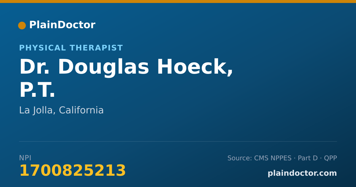 Shareable card for Douglas Hoeck, P.T. - Physical Therapist, La Jolla, CA