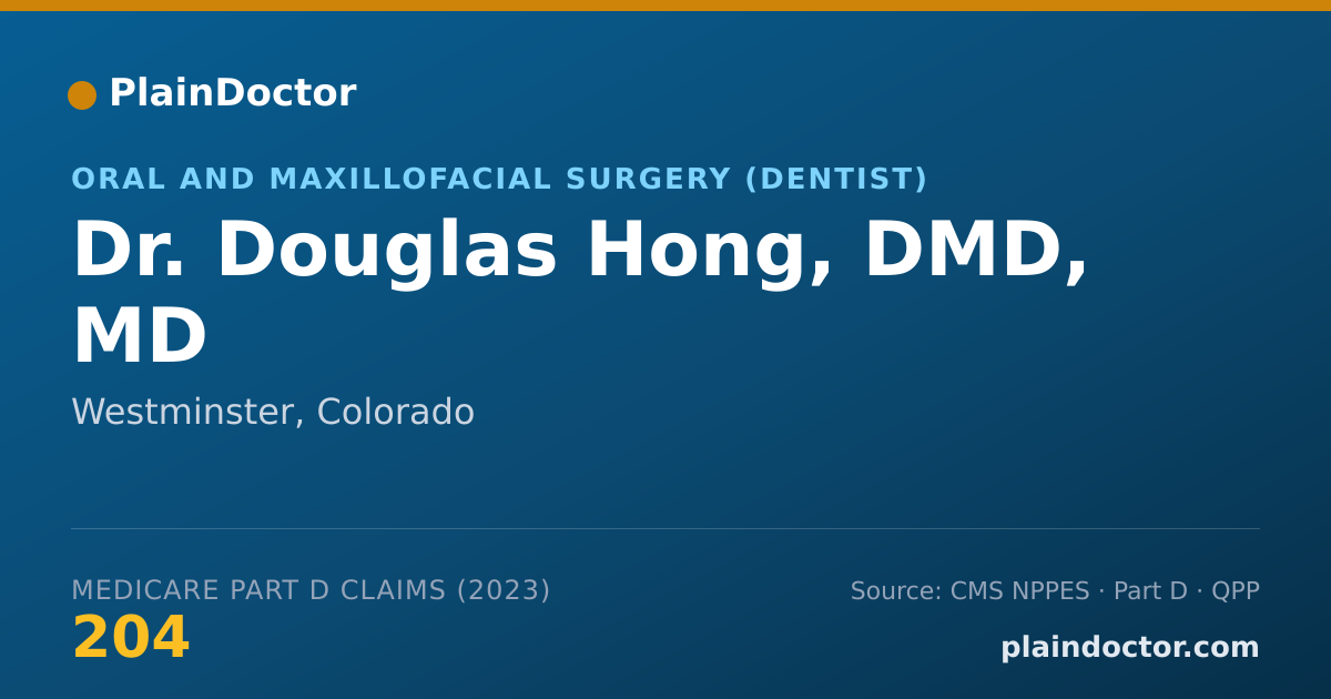 Shareable card for Douglas Hong, DMD, MD - Oral and Maxillofacial Surgery (Dentist), Westminster, CO