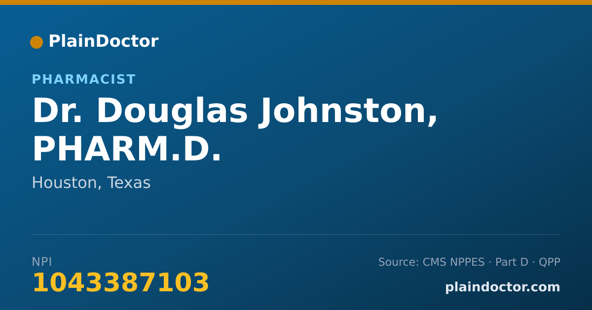Shareable card for Douglas Johnston, PHARM.D. - Pharmacist, Houston, TX