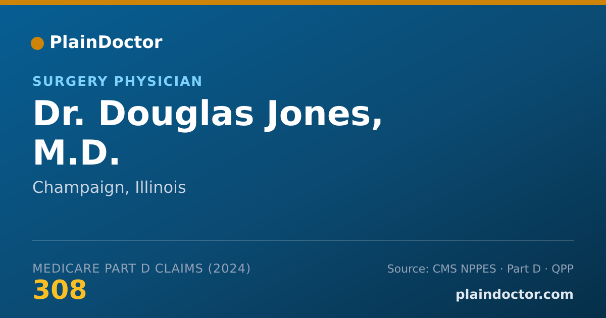 Shareable card for Douglas Jones, M.D. - Surgery Physician, Champaign, IL