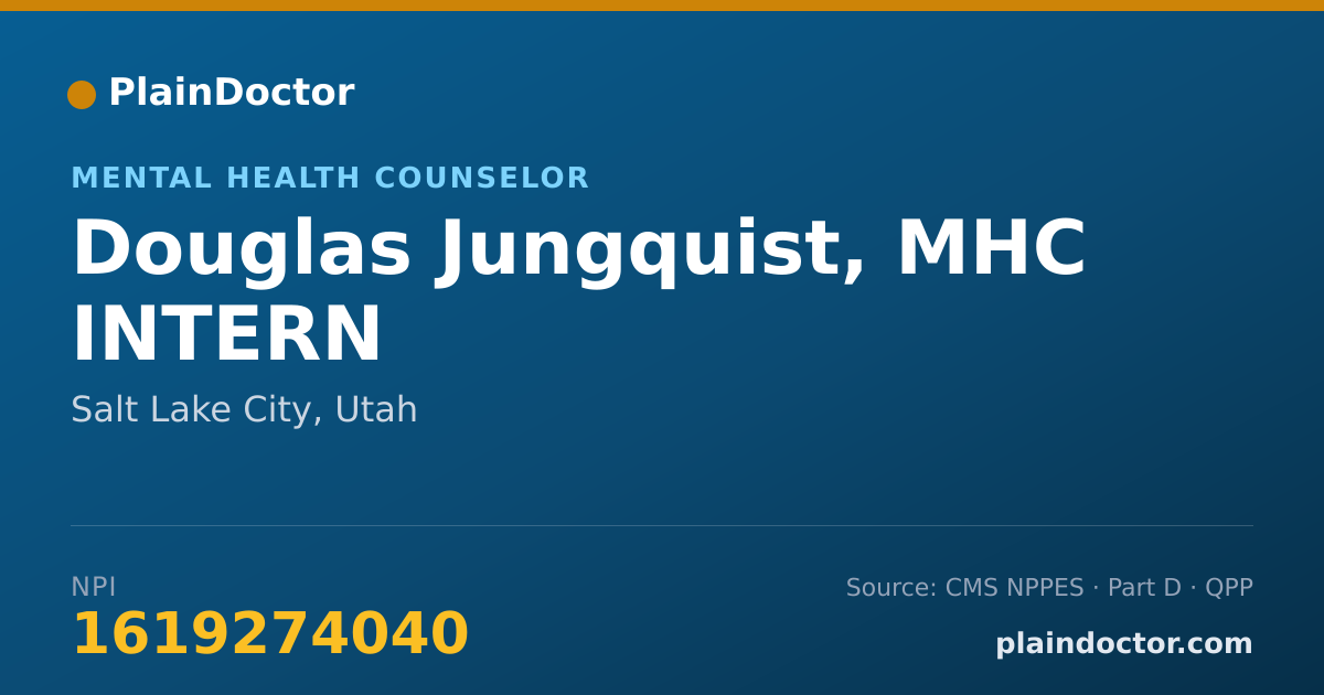 Shareable card for Douglas Jungquist, MHC INTERN - Mental Health Counselor, Salt Lake City, UT