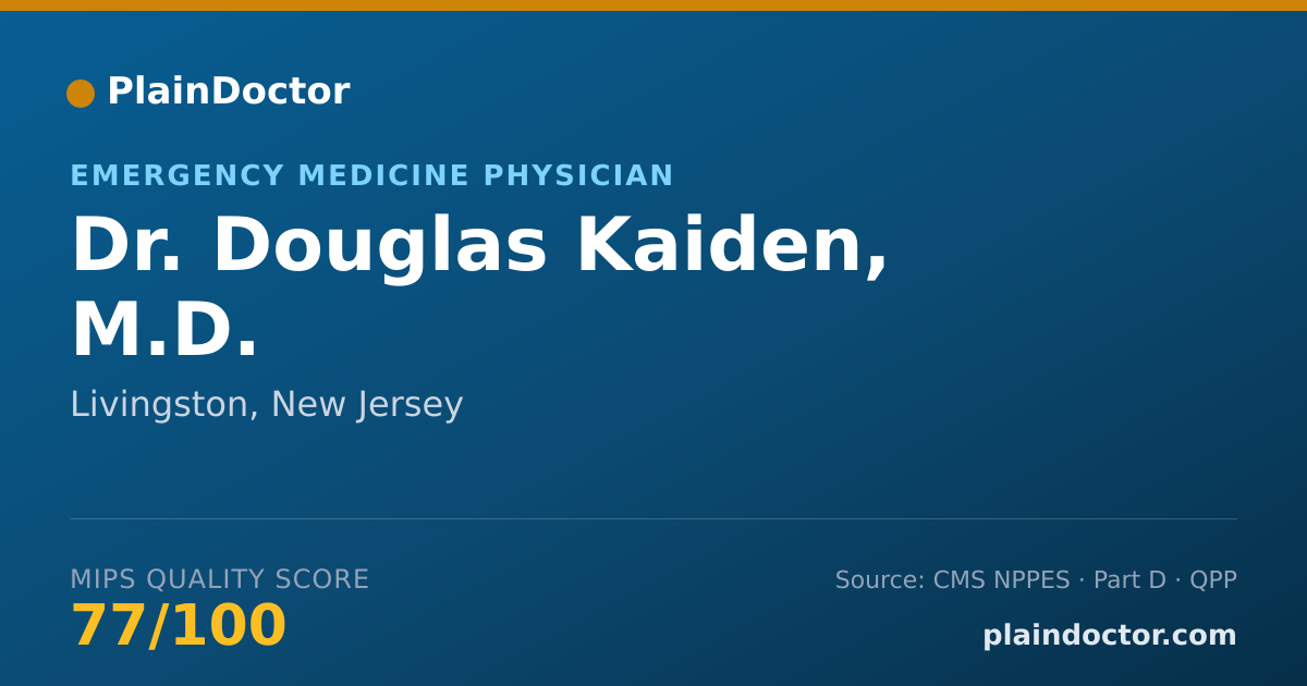 Shareable card for Douglas Kaiden, M.D. - Emergency Medicine Physician, Livingston, NJ