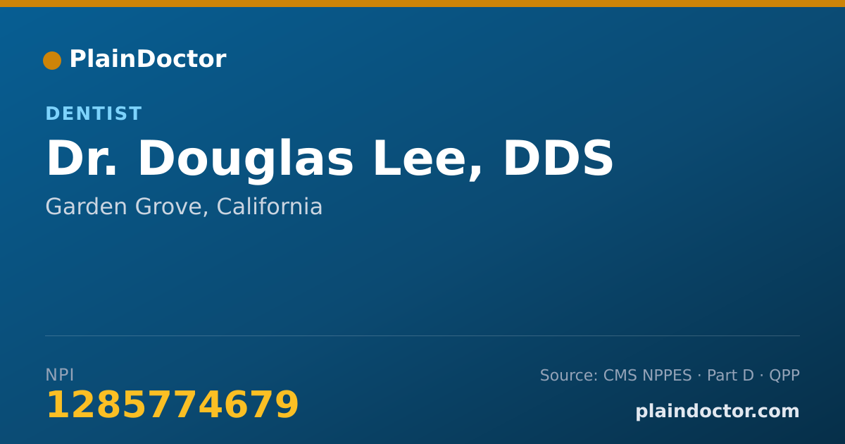 Shareable card for Douglas Lee, DDS - Dentist, Garden Grove, CA