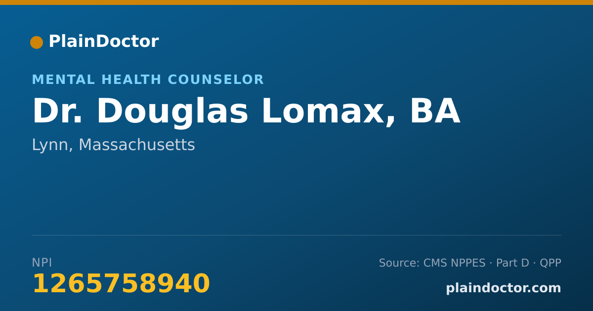Shareable card for Douglas Lomax, BA - Mental Health Counselor, Lynn, MA