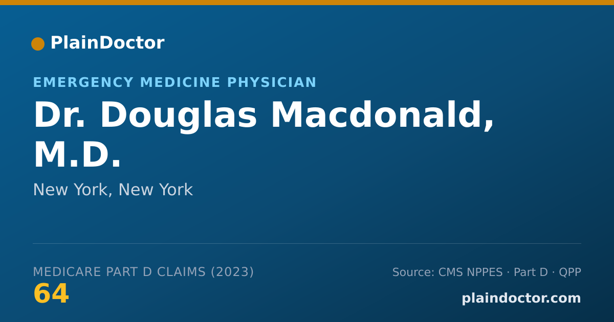 Shareable card for Douglas Macdonald, M.D. - Emergency Medicine Physician, New York, NY