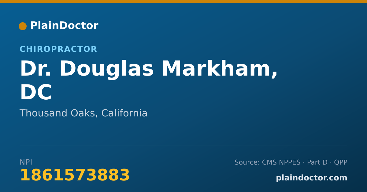 Shareable card for Douglas Markham, DC - Chiropractor, Thousand Oaks, CA