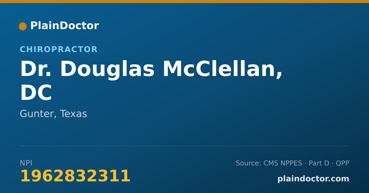 Shareable card for Douglas McClellan, DC - Chiropractor, Gunter, TX