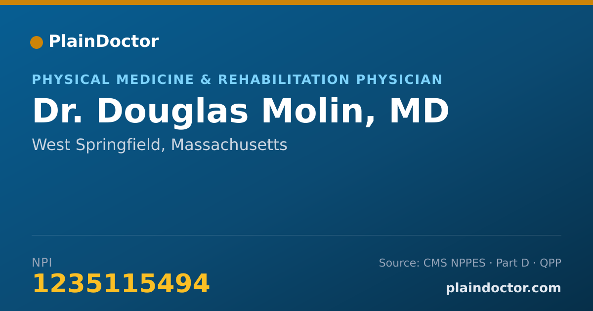 Shareable card for Douglas Molin, MD - Physical Medicine & Rehabilitation Physician, West Springfield, MA