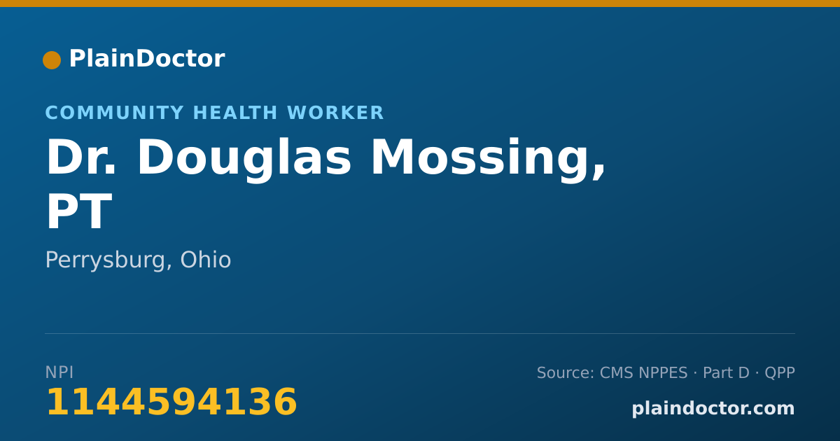Shareable card for Douglas Mossing, PT - Community Health Worker, Perrysburg, OH