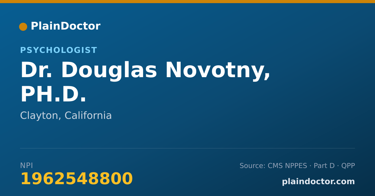 Shareable card for Douglas Novotny, PH.D. - Psychologist, Clayton, CA