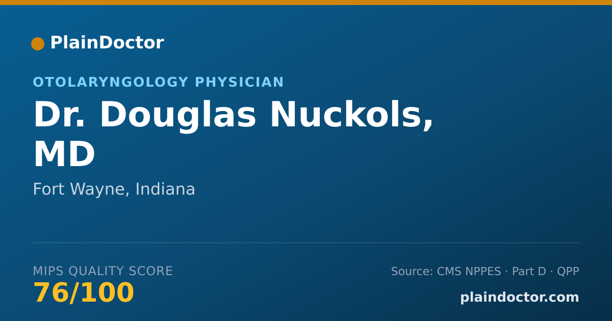 Shareable card for Douglas Nuckols, MD - Otolaryngology Physician, Fort Wayne, IN