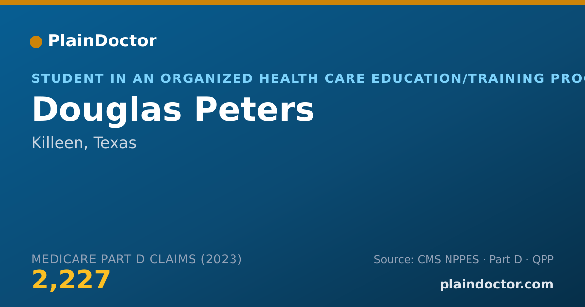 Shareable card for Douglas Peters - Student in an Organized Health Care Education/Training Program, Killeen, TX
