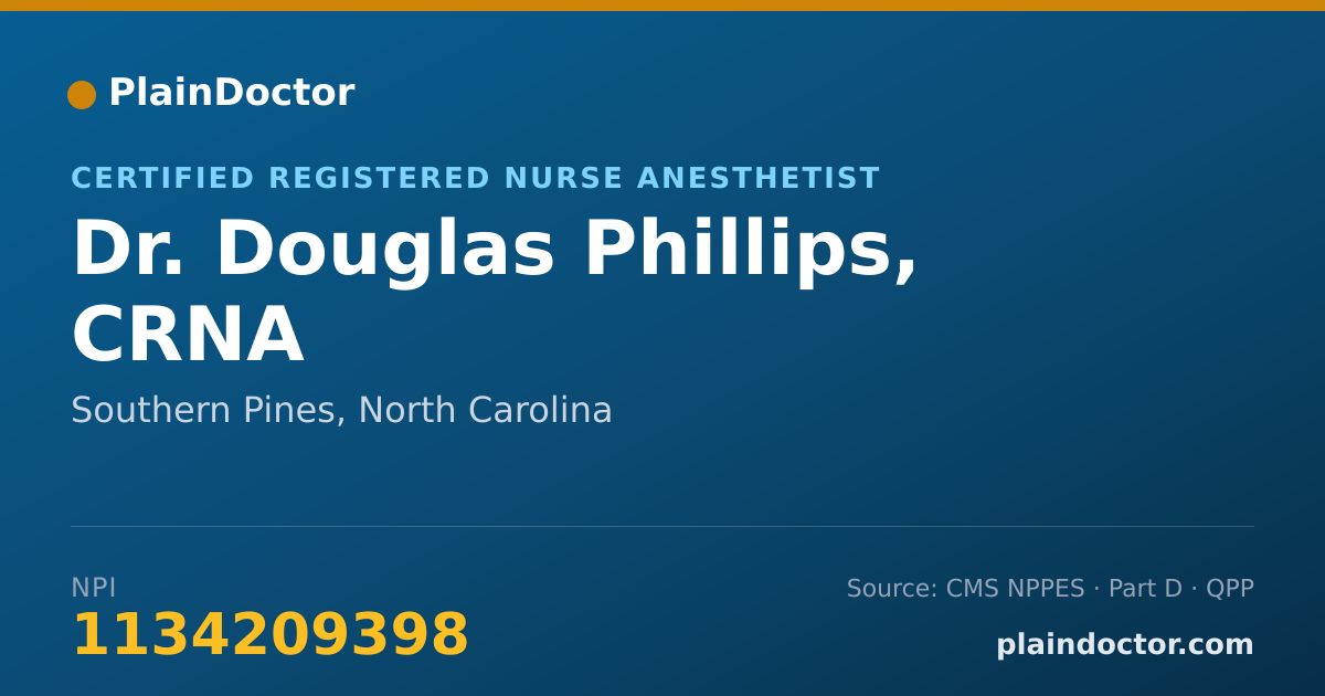 Shareable card for Douglas Phillips, CRNA - Certified Registered Nurse Anesthetist, Southern Pines, NC