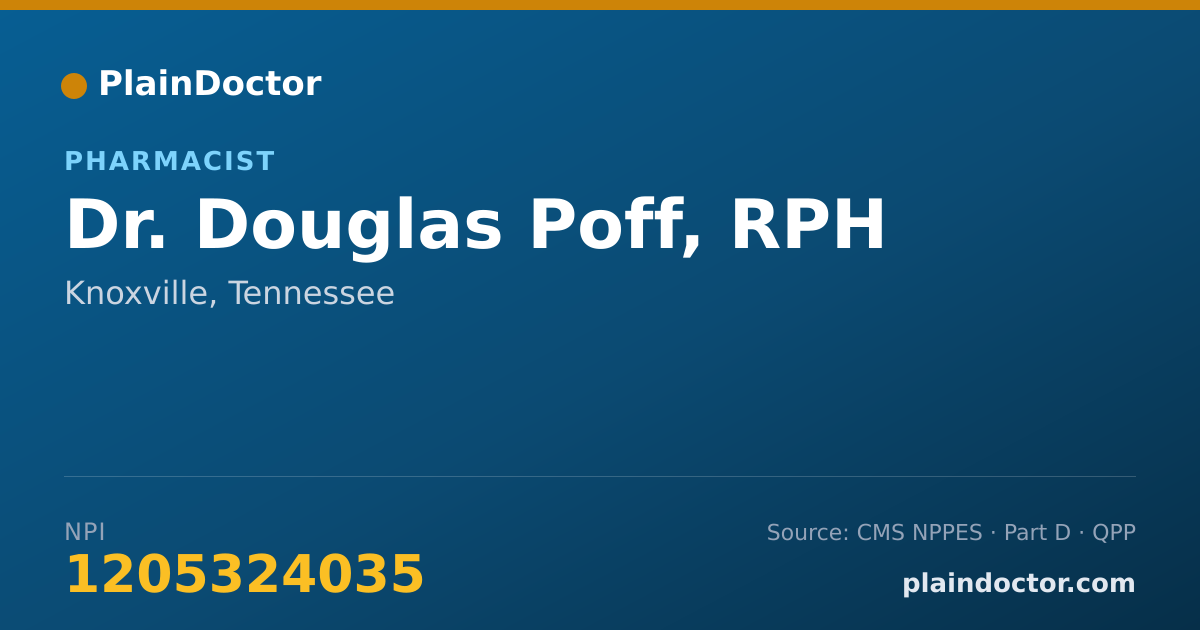 Shareable card for Douglas Poff, RPH - Pharmacist, Knoxville, TN