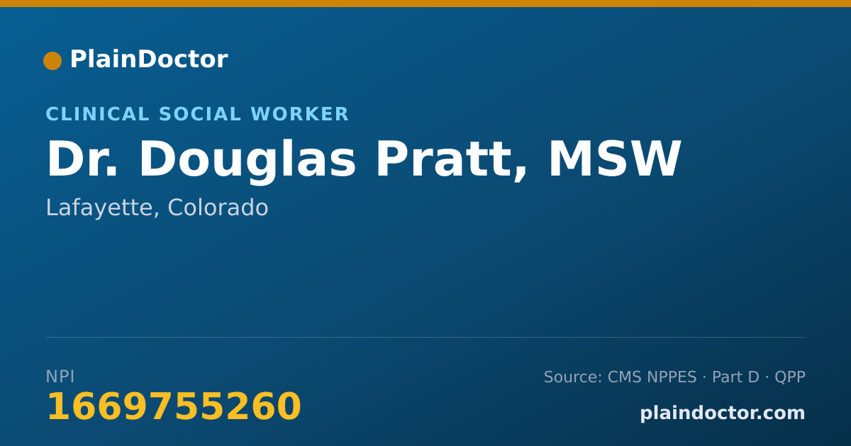 Shareable card for Douglas Pratt, MSW - Clinical Social Worker, Lafayette, CO