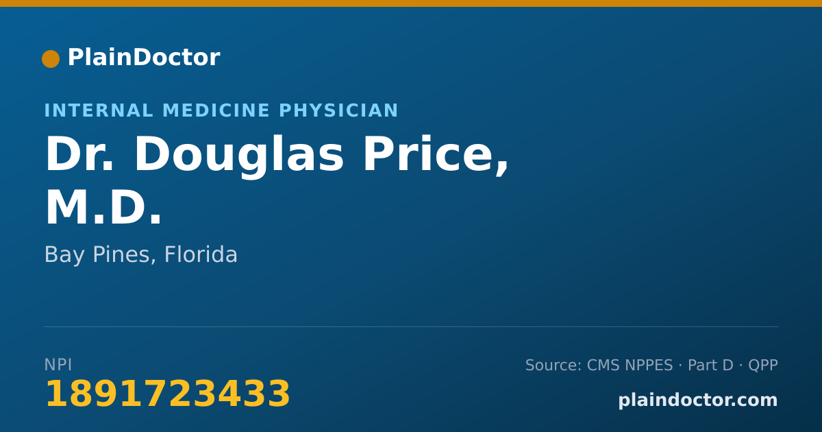 Shareable card for Douglas Price, M.D. - Internal Medicine Physician, Bay Pines, FL