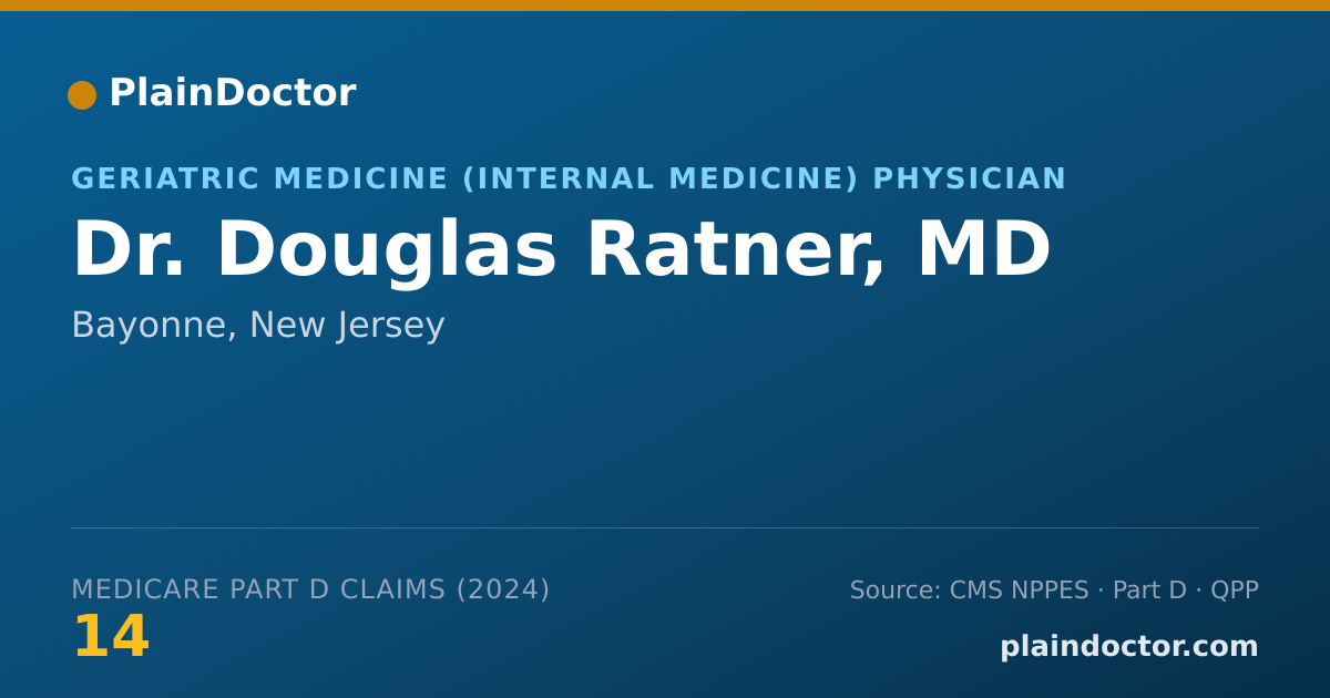 Shareable card for Douglas Ratner, MD - Geriatric Medicine (Internal Medicine) Physician, Bayonne, NJ