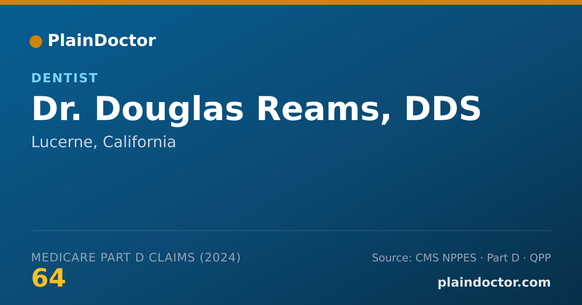 Shareable card for Douglas Reams, DDS - Dentist, Lucerne, CA