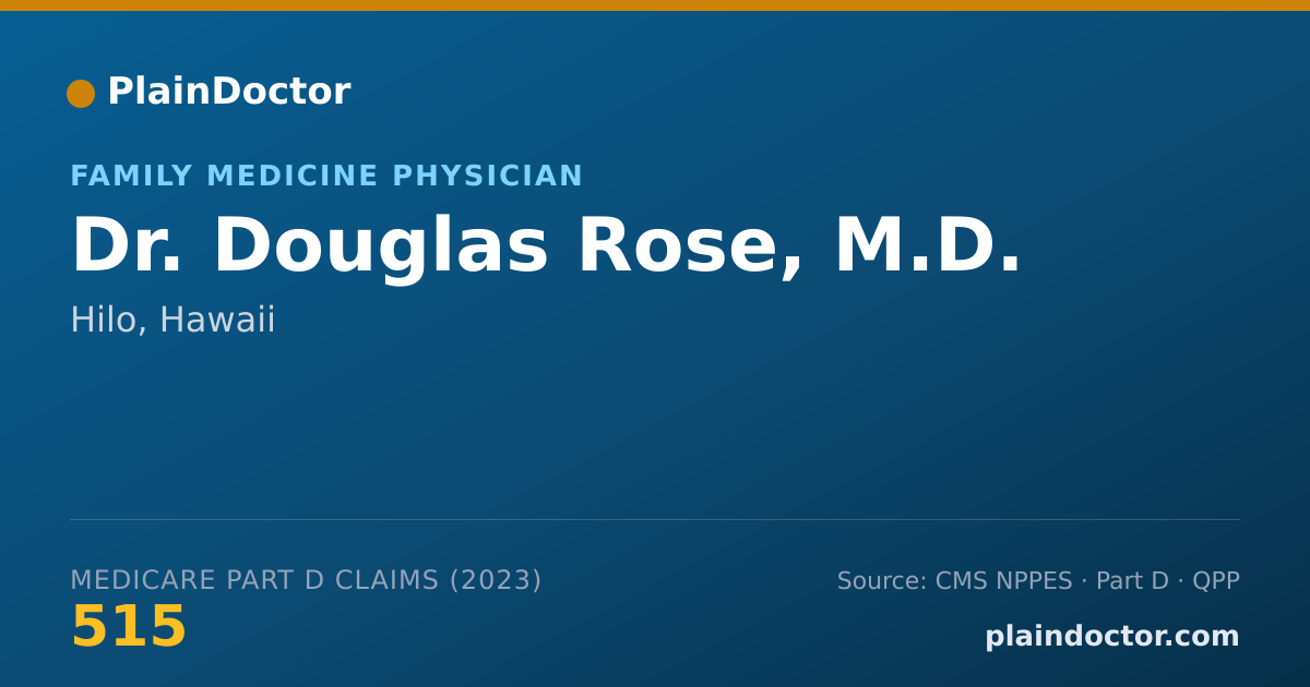 Shareable card for Douglas Rose, M.D. - Family Medicine Physician, Hilo, HI