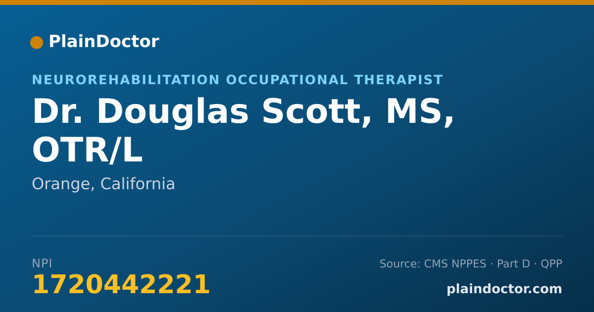 Shareable card for Douglas Scott, MS, OTR/L - Neurorehabilitation Occupational Therapist, Orange, CA