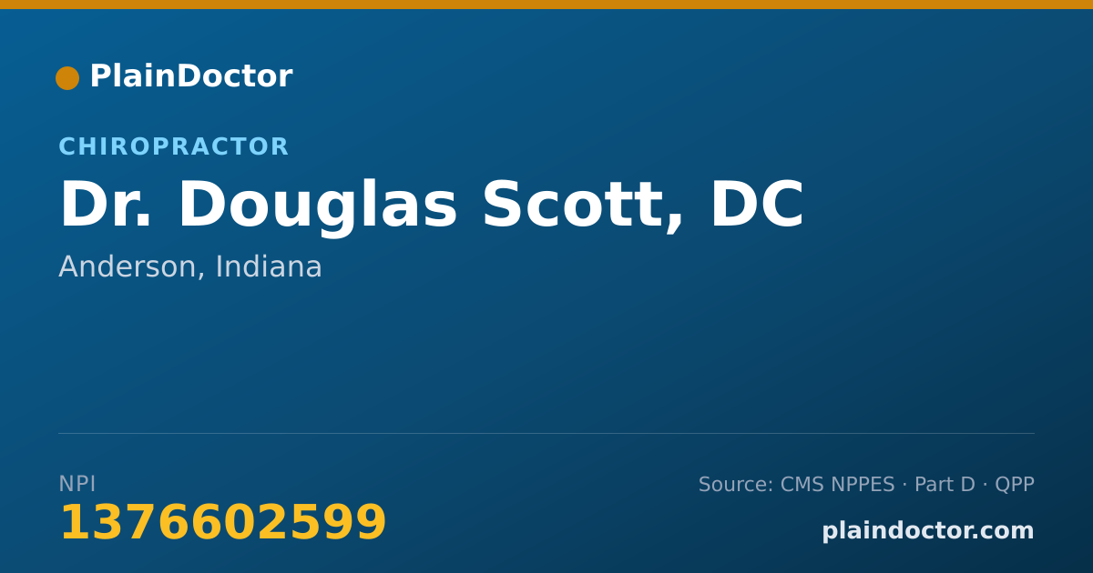 Shareable card for Douglas Scott, DC - Chiropractor, Anderson, IN