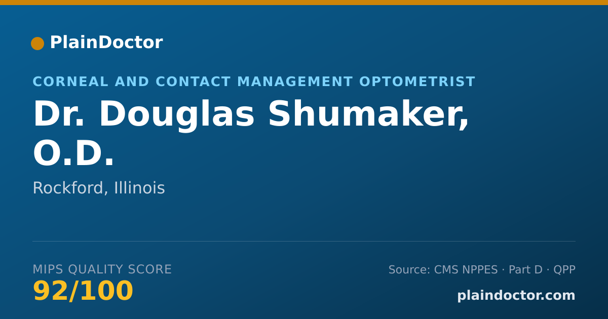Shareable card for Douglas Shumaker, O.D. - Corneal and Contact Management Optometrist, Rockford, IL
