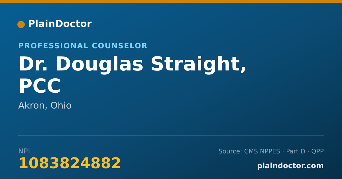Shareable card for Douglas Straight, PCC - Professional Counselor, Akron, OH