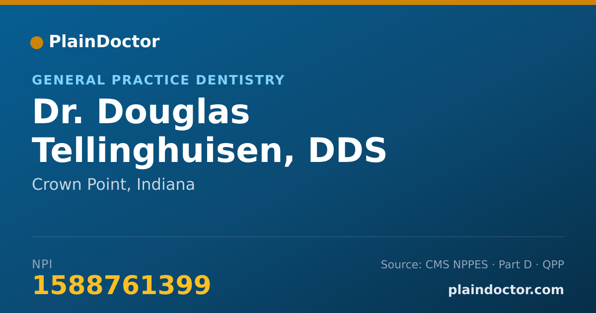 Shareable card for Douglas Tellinghuisen, DDS - General Practice Dentistry, Crown Point, IN