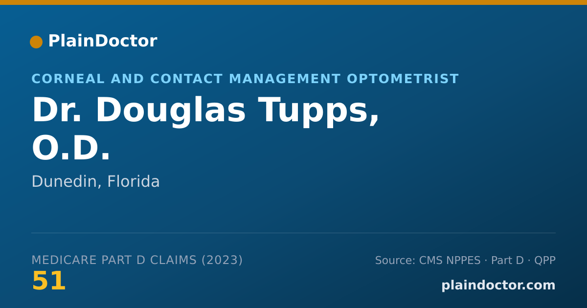 Shareable card for Douglas Tupps, O.D. - Corneal and Contact Management Optometrist, Dunedin, FL