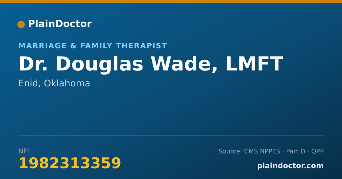 Shareable card for Douglas Wade, LMFT - Marriage & Family Therapist, Enid, OK