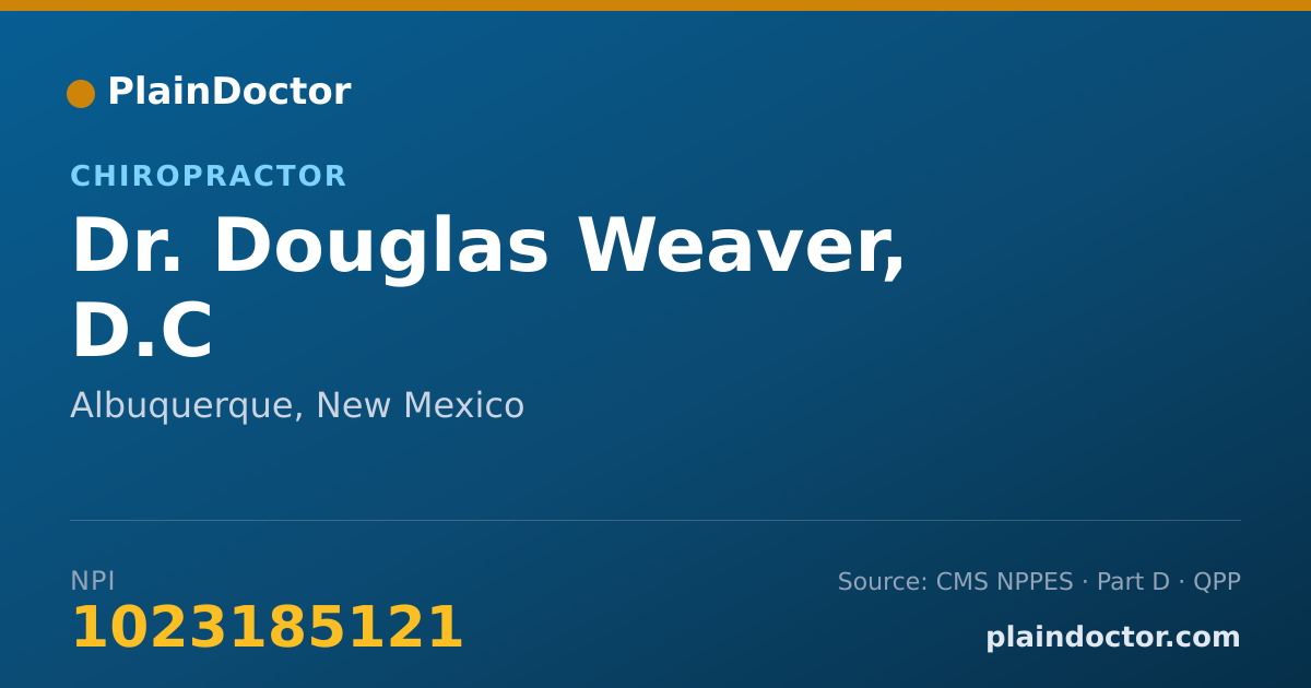 Shareable card for Douglas Weaver, D.C - Chiropractor, Albuquerque, NM