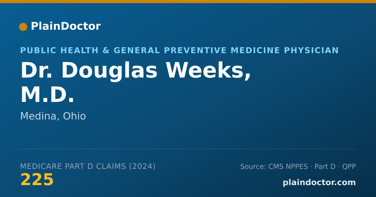 Shareable card for Douglas Weeks, M.D. - Public Health & General Preventive Medicine Physician, Medina, OH