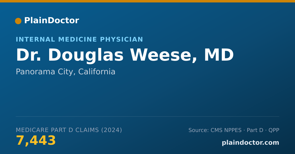 Shareable card for Douglas Weese, MD - Internal Medicine Physician, Panorama City, CA