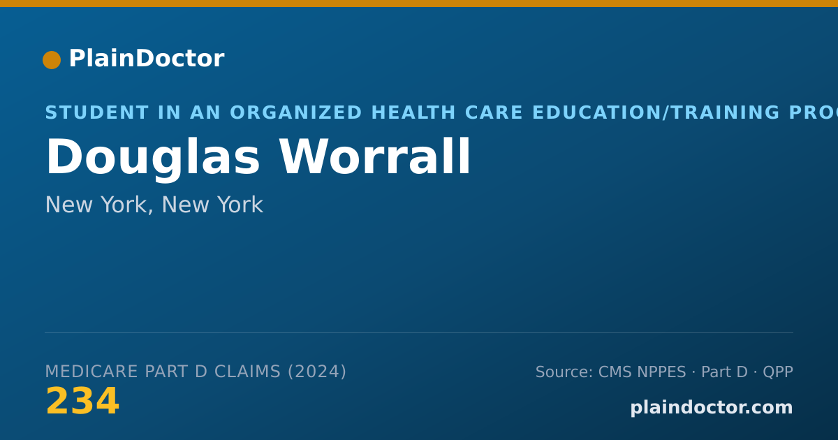 Shareable card for Douglas Worrall - Student in an Organized Health Care Education/Training Program, New York, NY