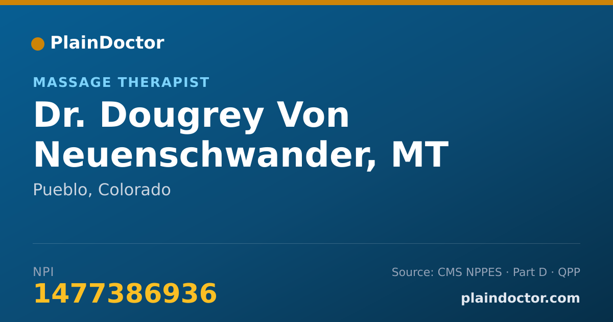 Shareable card for Dougrey Von Neuenschwander, MT - Massage Therapist, Pueblo, CO
