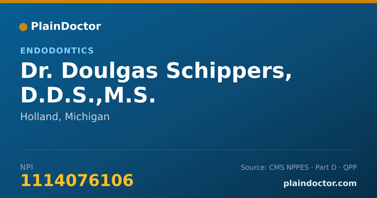 Shareable card for Doulgas Schippers, D.D.S.,M.S. - Endodontics, Holland, MI