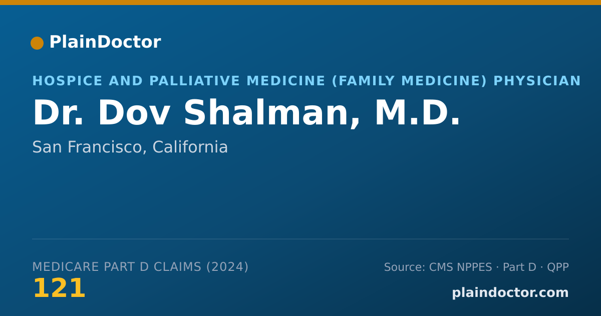 Shareable card for Dov Shalman, M.D. - Hospice and Palliative Medicine (Family Medicine) Physician, San Francisco, CA