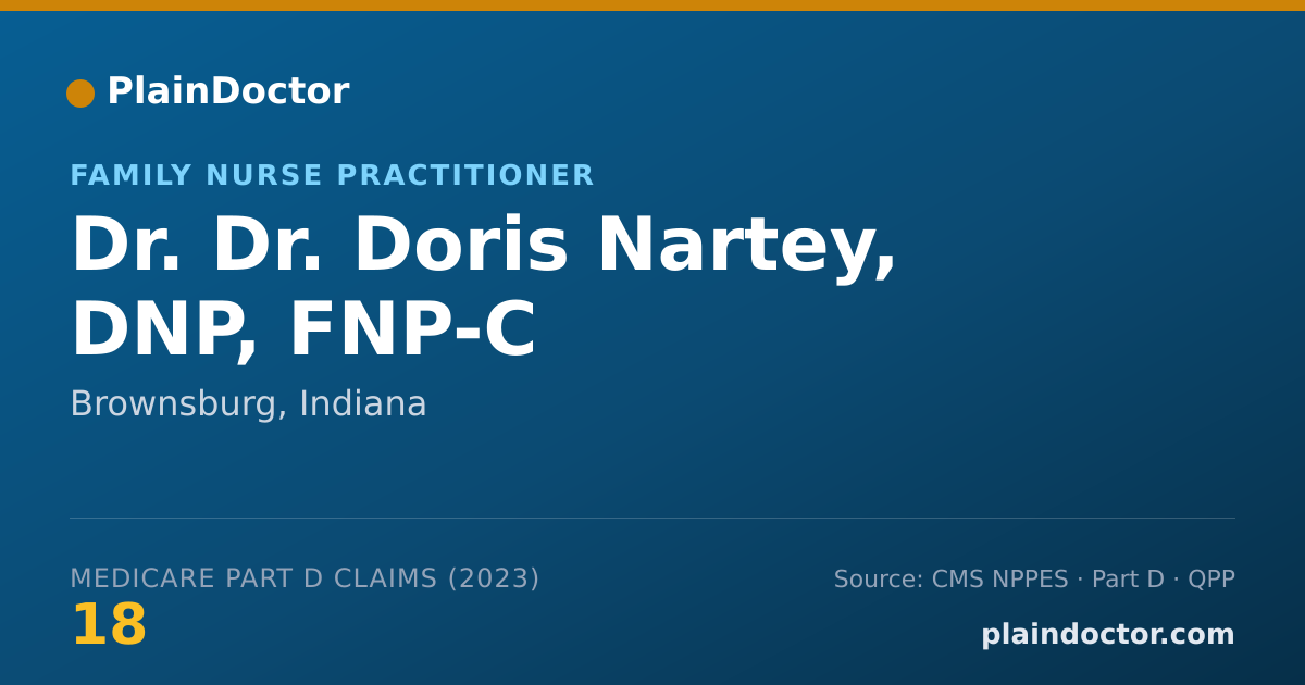 Shareable card for Dr. Doris Nartey, DNP,  FNP-C - Family Nurse Practitioner, Brownsburg, IN
