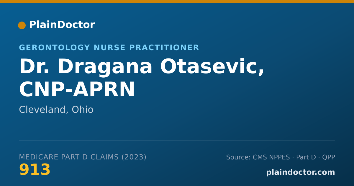 Shareable card for Dragana Otasevic, CNP-APRN - Gerontology Nurse Practitioner, Cleveland, OH