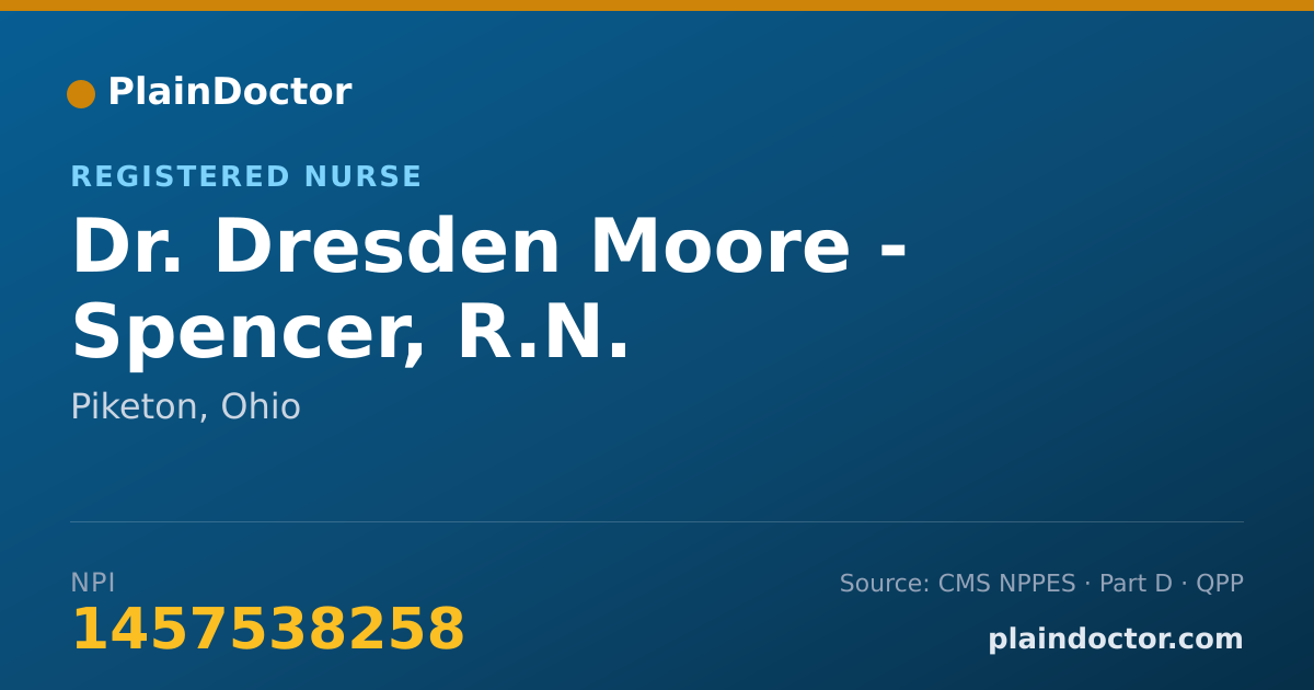 Shareable card for Dresden Moore - Spencer, R.N. - Registered Nurse, Piketon, OH