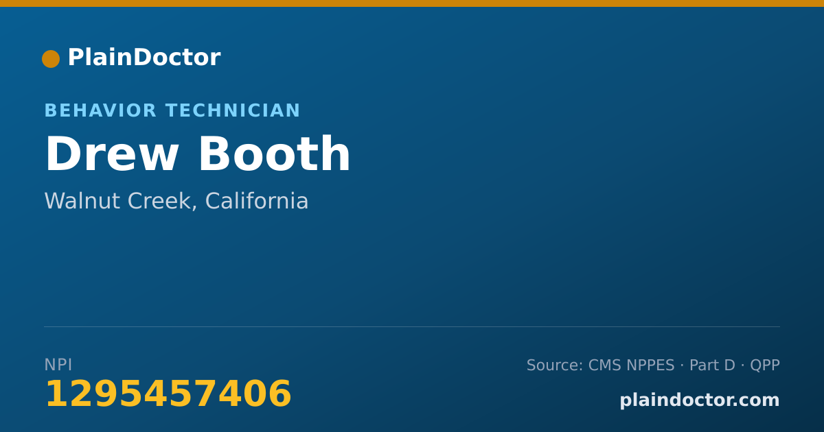 Shareable card for Drew Booth - Behavior Technician, Walnut Creek, CA