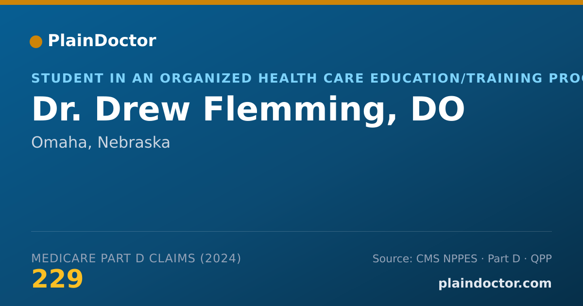 Shareable card for Drew Flemming, DO - Student in an Organized Health Care Education/Training Program, Omaha, NE