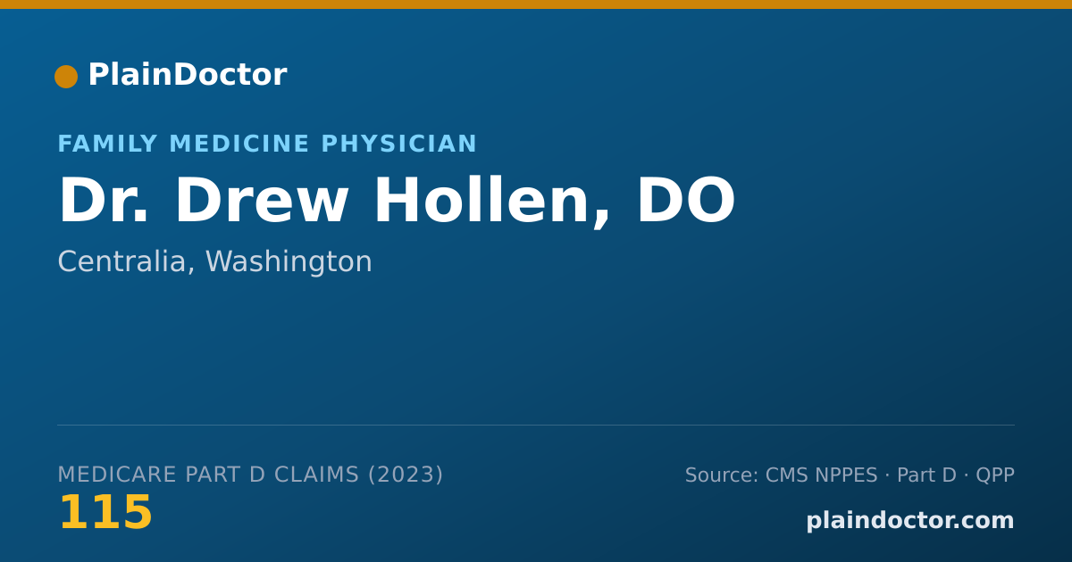 Shareable card for Drew Hollen, DO - Family Medicine Physician, Centralia, WA