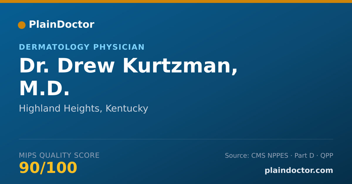 Shareable card for Drew Kurtzman, M.D. - Dermatology Physician, Highland Heights, KY