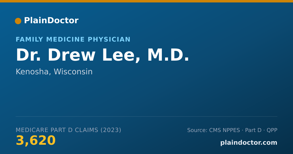 Shareable card for Drew Lee, M.D. - Family Medicine Physician, Kenosha, WI