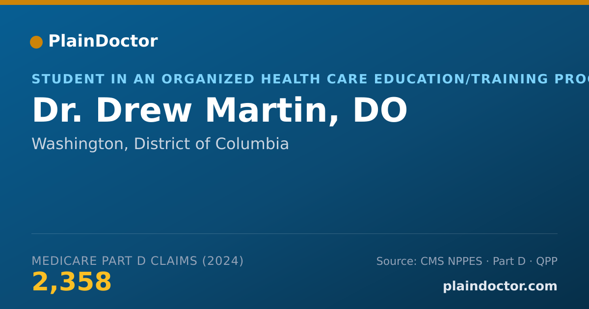 Shareable card for Drew Martin, DO - Student in an Organized Health Care Education/Training Program, Washington, DC
